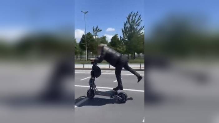Fatih'te tehlikeli scooter yolculuğu: Tek ayakla kilometrelerce yol kat etti