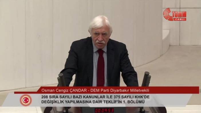 Çandar: Barış süreci, TBMM’nin katkılarıyla pekiştirilmeli