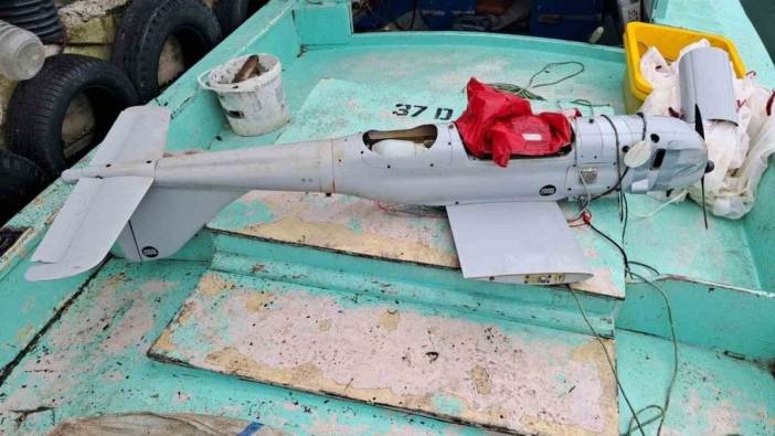 Çatalzeytin açıklarında balıkçılar denizde İHA buldu: Rusça yazılar dikkat çekti