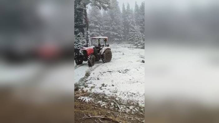 İskilip'te Mayıs ayında kar yağışı: Beyaz örtü hakim oldu