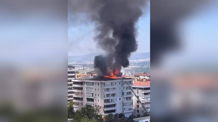 Bursa'da yedi katlı binanın çatısında yangın: Çatı kullanılamaz hale geldi