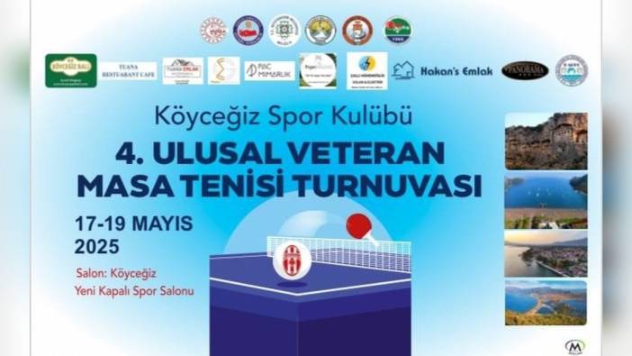 Köyceğiz'de 4. Ulusal Veteran Masa Tenisi Turnuvası: 330 sporcu mücadele edecek