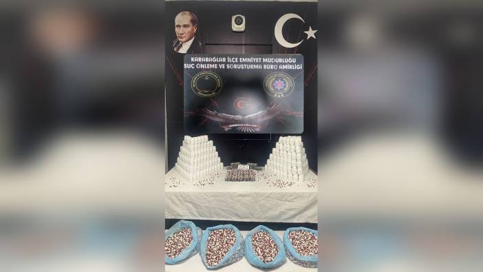İzmir Karabağlar'da uyuşturucu operasyonu: Çöp kovasında 46 bin adet sentetik ecza ele geçirildi