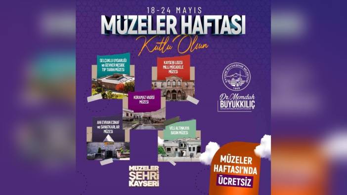 Kayseri Büyükşehir Belediyesi'nden Müzeler Haftası'na özel uygulama: Tüm müzeler ücretsiz