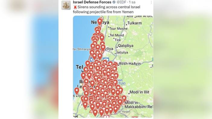 İsrail'e Yemen'den füze saldırısı: Hava savunma sistemi devrede