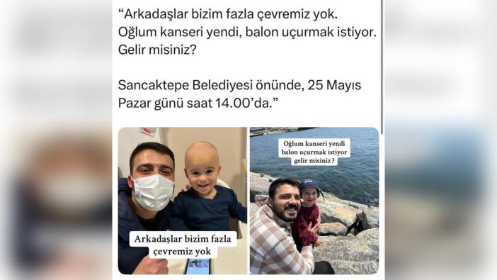 Sancaktepe'de kanser savaşçısı çocuğa destek: Balonlarla gökyüzü renkleniyor