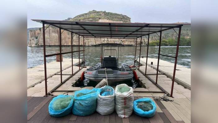 Gaziantep'te yasak avlanmaya suçüstü: 700 metre ağ ele geçirildi