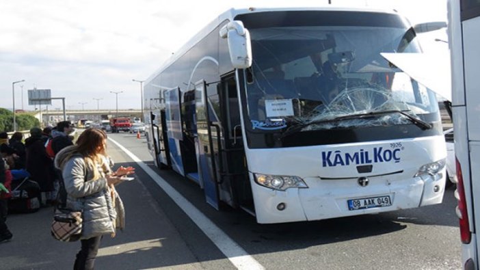 TEM'de otobüs kazası