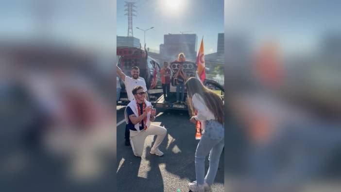 Zonguldaklı çift, Galatasaray şampiyonluğunu evlilik teklifiyle kutladı