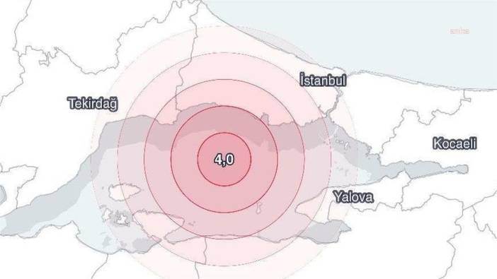 İstanbul açıklarında 4.0 büyüklüğünde deprem