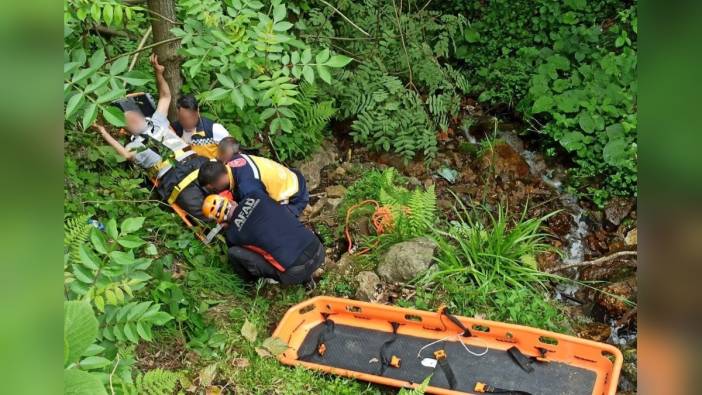 Rize'de ağaç keserken yaralanan vatandaş kurtarıldı