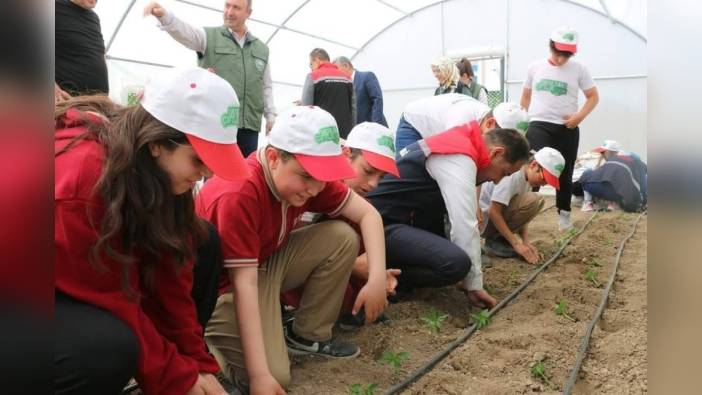 Erzincan Demirkent TOKİ İlkokulu'nda 'Okuldaki Çiftlik' projesi devam ediyor