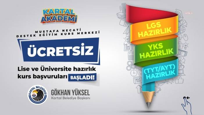 Kartal Belediyesi'nden ücretsiz LGS ve YKS kursları