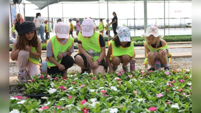 Aydın Büyükşehir Belediyesi fidanlığında minik öğrencilere doğa eğitimi
