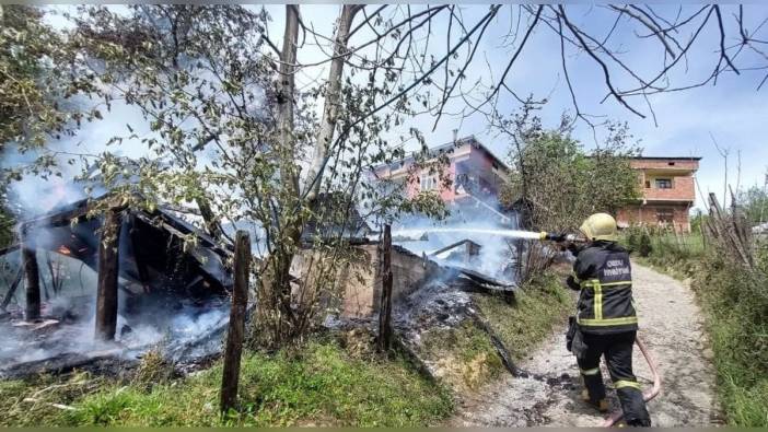 Ordu'da marangoz atölyesinde yangın
