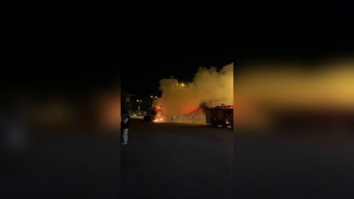 Zonguldak'ta seyir halindeki tırda yangın çıktı