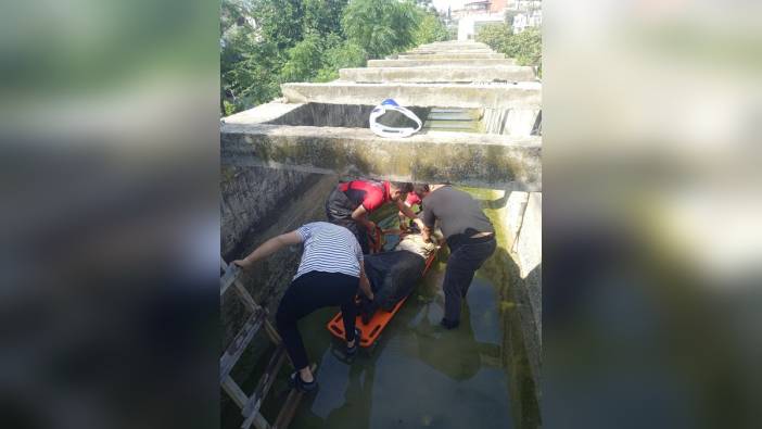 Mersin'de sulama kanalına düşen yaşlı adam kurtarıldı