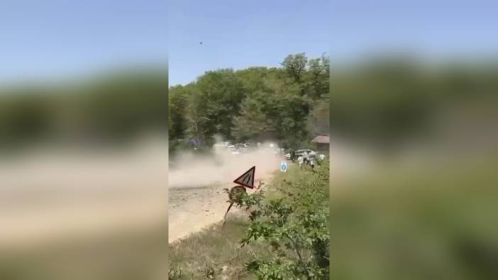 Keles'te ralli heyecanı: Kontrolden çıkan araç seyircileri korkuttu