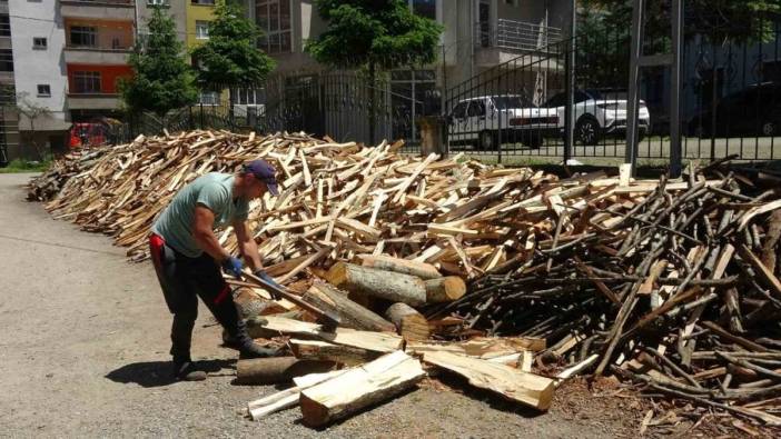 Trabzon'da Paşa Yıldız, odun kırarak ayda 80 bin TL kazanıyor