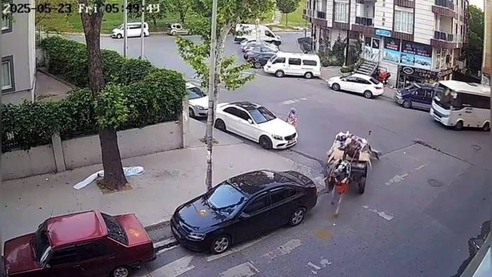 Esenyurt'ta at arabası kazası: Park halindeki otomobile çarptı