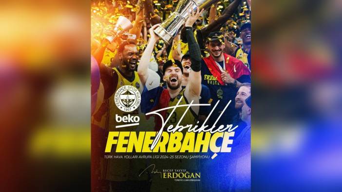 Cumhurbaşkanı Erdoğan'dan Fenerbahçe'ye tebrik mesajı