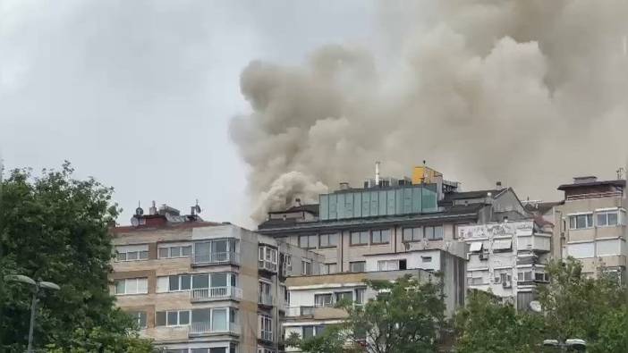 Nişantaşı'nda inşaat halindeki binada yangın