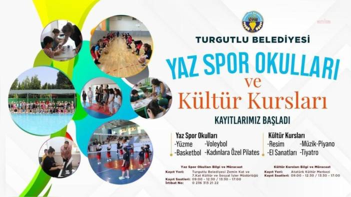 Turgutlu Belediyesi yaz spor okulları ve kültür kursları kayıtları başladı