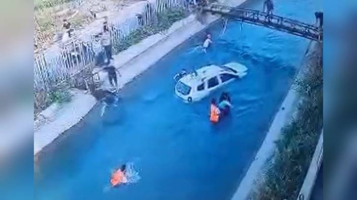 Adana'da sulama kanalına uçan cipteki 2 kişi kurtarıldı