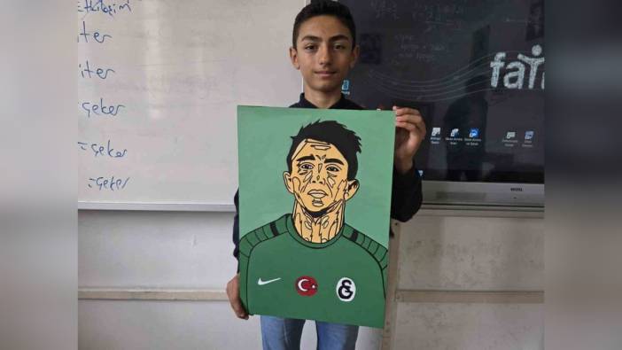 Ortaokul öğrencisi Muhammed Ünal, Muslera'yı resmetti
