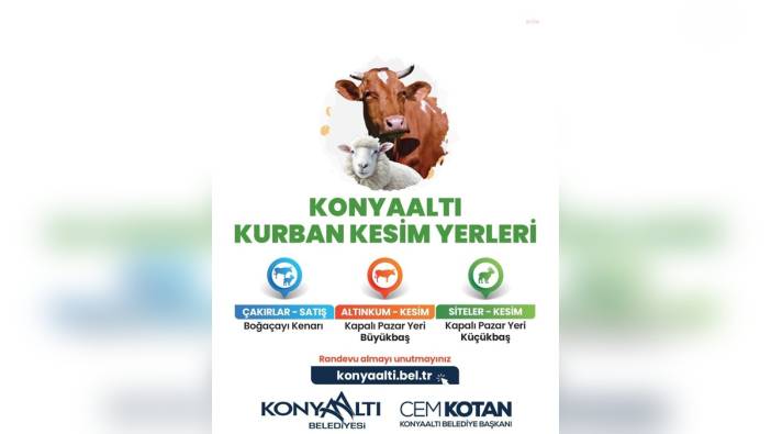 Konyaaltı Belediyesi'nden ücretsiz kurban kesim hizmeti