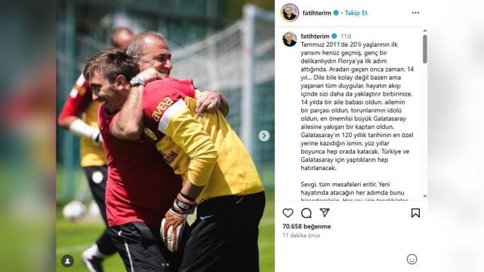 Fatih Terim'den Muslera'ya veda mesajı: 14 yıldır ailemizin bir parçası oldun