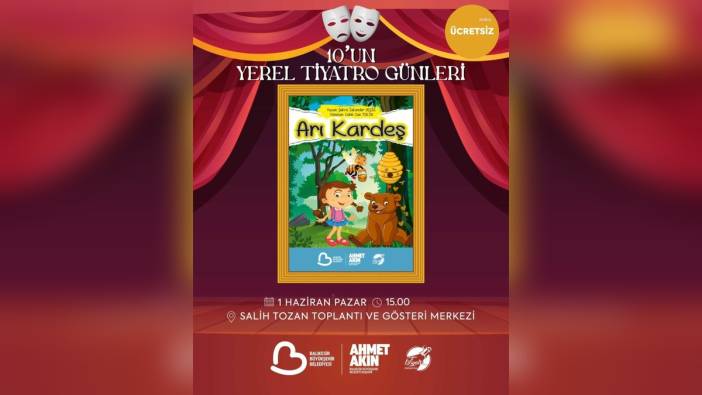 Balıkesir Büyükşehir Belediyesi'nden 10'uncu Yerel Tiyatro Günleri: Üç gün boyunca ücretsiz oyunlar