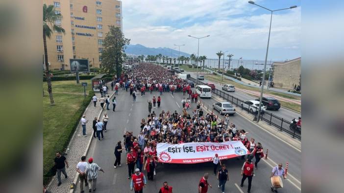 İzmir'de 23 bin işçi grevin 3. gününde yürüdü
