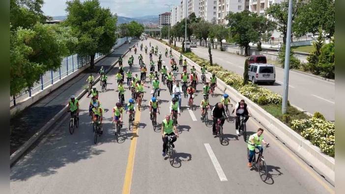 Kırıkkale'de 100 bisikletçiyle Yeşilay turu