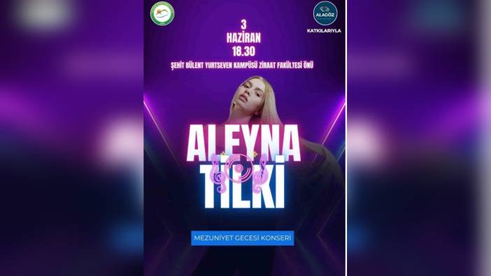 Iğdır Üniversitesi, Aleyna Tilki konserini iptal etti