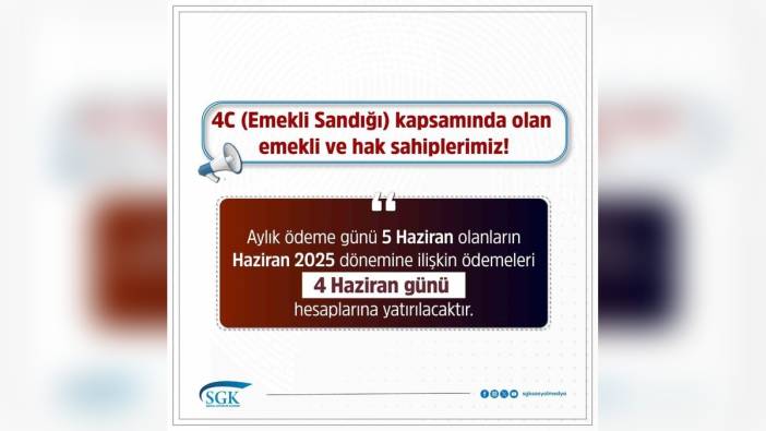SGK: Emekli aylıkları 4 Haziran'da hesaplarda