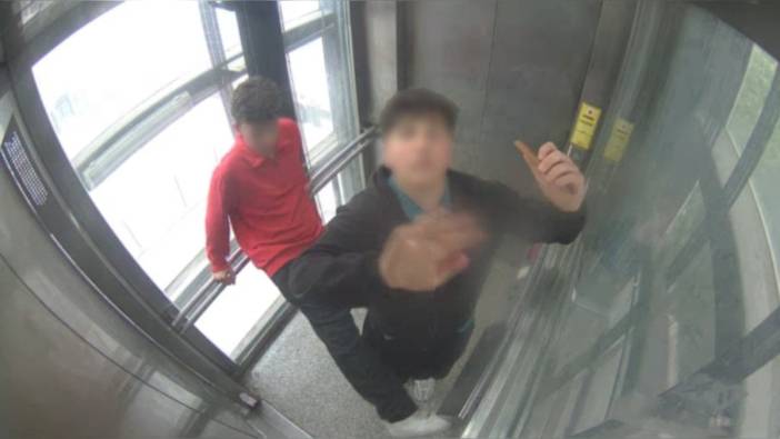 Çayırova'da çocukların asansör vandalizmi kamerada