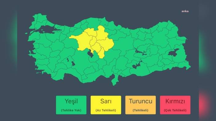 İçişleri Bakanlığı'ndan 7 ile sarı kodlu sağanak yağış uyarısı