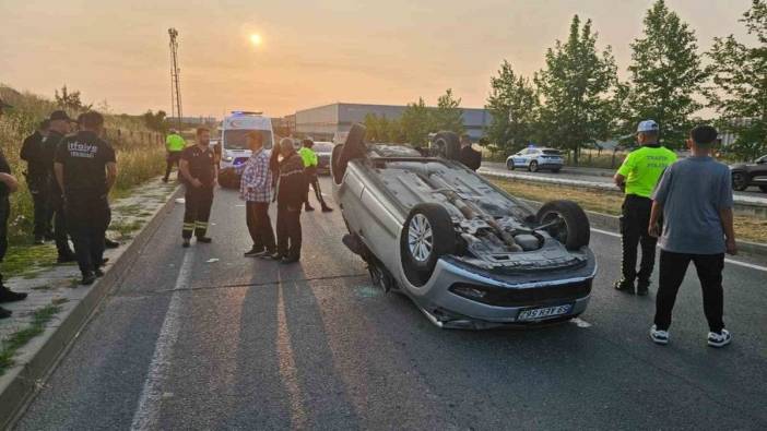 Çerkezköy'de otomobil metrelerce sürüklendi: Sürücü kazayı hafif sıyrıklarla atlattı