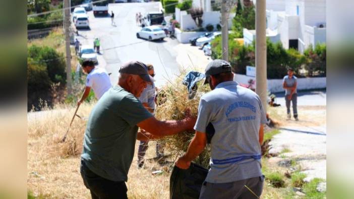 Bodrum Belediyesi'nden Akyarlar Mahallesi'nde ot temizliği