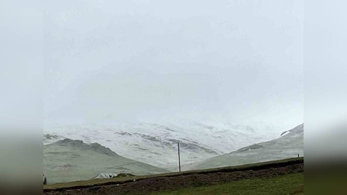 Gümüşhane'de haziran ayında kar yağışı: Yüksek rakımlı yaylalar beyaza büründü