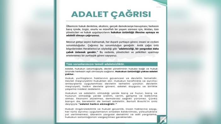 Eski bakanlar ve milletvekillerinden 'Adalet Çağrısı' bildirisi