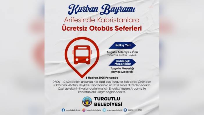 Turgutlu Belediyesi'nden arife günü ücretsiz mezarlık seferleri