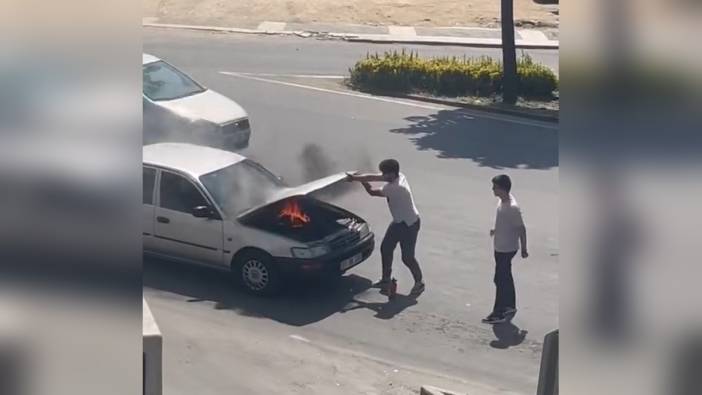 Düzce'de otomobil yangını vatandaşlar tarafından söndürüldü