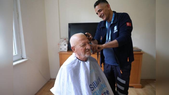 Silivri Belediyesi'nden yaşlılara ücretsiz berber hizmeti