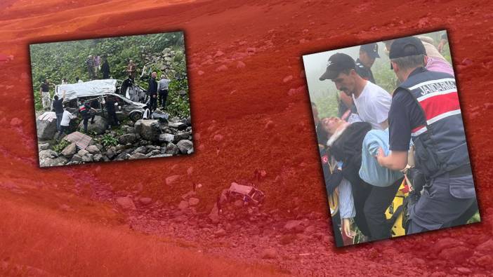 Turistleri taşıyan minibüs uçuruma yuvarlandı!