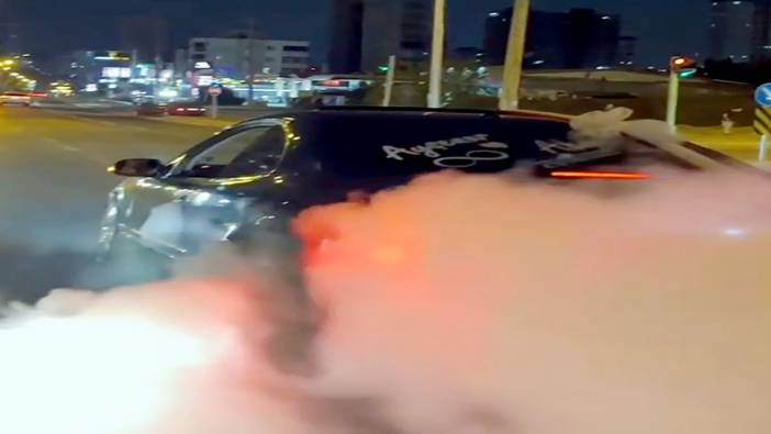 Gelin arabasıyla şov yaptı!  Aracı trafikten men edildi