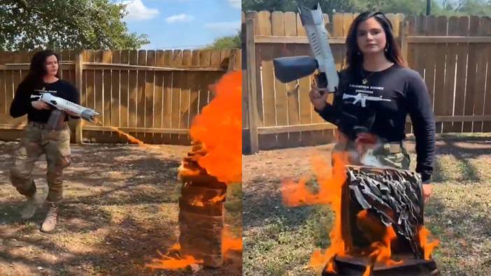 Alev makinesiyle Kur’an-ı Kerim yaktı