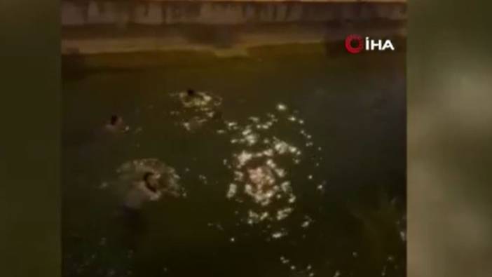 Uygulamaya girmemek için atladığı kanaldan son anda kurtarıldı