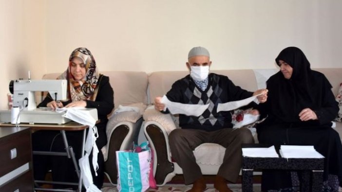Kur'an kursu öğreticileri maske üretimi için seferber oldu